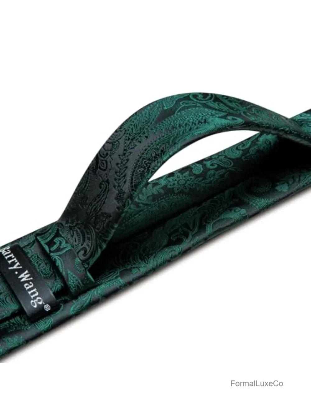Silk Paisley Tie Set with Pocket Square and Cufflinks - One Size